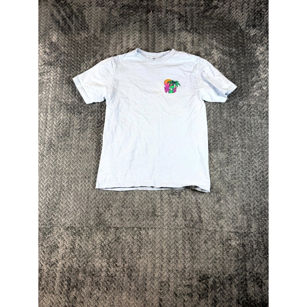 Vans Off The Wall T Shirt Mens Small White Palm Tree Graphic Cotton Streetwear